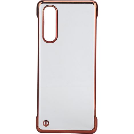 Étui rigide PC électroplaqué pour OPPO RENO3 Pro, coque transparente à bordure demi (1/5)