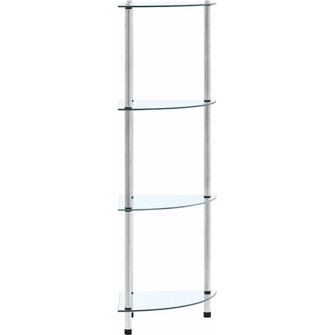 vidaXL Étagère 4 niveaux Transparent 30x30x100 cm Verre trempé (1/5)
