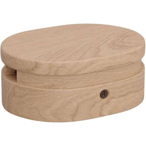 Rosone ovale in legno con 2 fori laterali per cavo per catenaria e sistema Filé. Made in Italy (1/5)