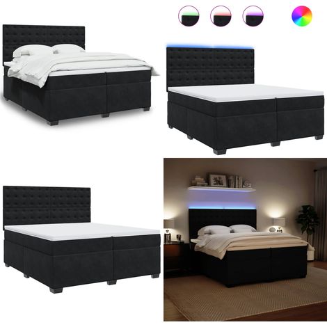 Boxspringbett mit Matratze Schwarz 200x200 cm Samt - Boxspringbett - Doppelbett - Samtbett - Samt - Massivholzbette - Home & Living (1/5)