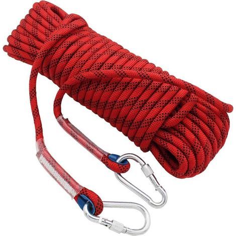 Kletterseil – 12 mm – 1200 kg Bruchlast – 10 m oder 20 m Länge – mit 2 Karabinern – für Outdoor-Aktivitäten (1/5)