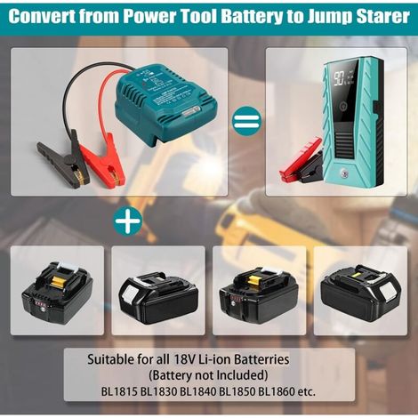 Kit de cables de arranque para batería de 18 V, adaptador para coche, cable de arranque para coche con herramienta (1/3)