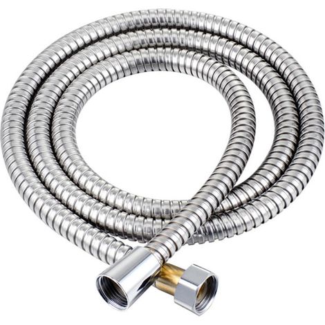 [MAI UTILIZZATO]  Flessibile doccia INHHUB 3M, flessibile doccia cromato, tubo flessibile universale espandibile in acciaio inossidabile, antideflagrante, antitorsione e anticorrosione..-INHHUB
