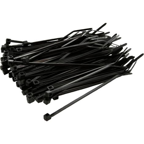 Ulisem Hochleistungs-Kabelbinder in Schwarz (250er-Packung) – 22,7 kg Zugfestigkeit, Nylon-Kabelbinder für drinnen und draußen, künstlicher Efeuzaun, Sichtschutz (1/5)