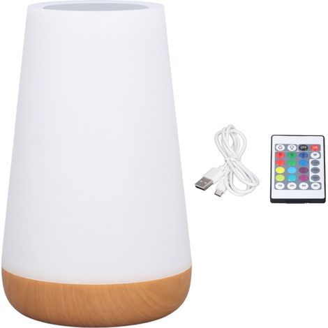 Schreibtischlampe mit RGB-Ambientebeleuchtung, einstellbarer Helligkeit, Bewegungssensor und USB-Ladefunktion.