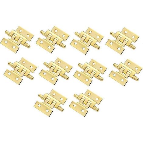 Lot de 10 charnières élégantes double face pour boîtes à bijoux et objets en bois (1/4)