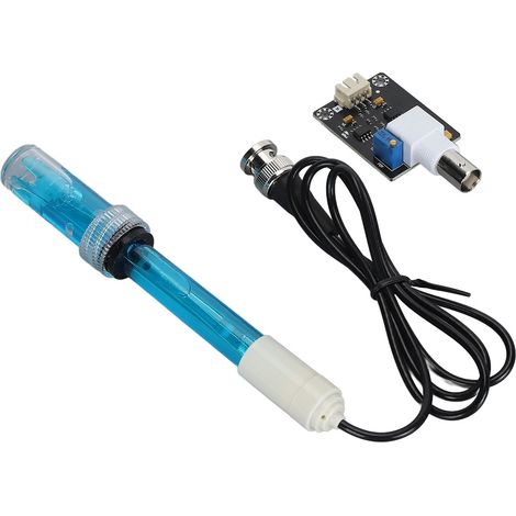 Module de capteur de pH, précision de 0,1 pH, plage de valeurs de 0 à 14, interface BNC XH2.54, kit de sonde à électrode de pH avec indicateur d'alimentation (1/5)