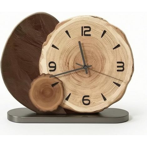 Horloge Murale Pendule Horloge de Table Horloge Décorative en Panneau de Fibres avec Cadran et Chiffres Arabes Base Rectangulaire Stable Adaptée au, 30cm, Style to 3 (1/5)