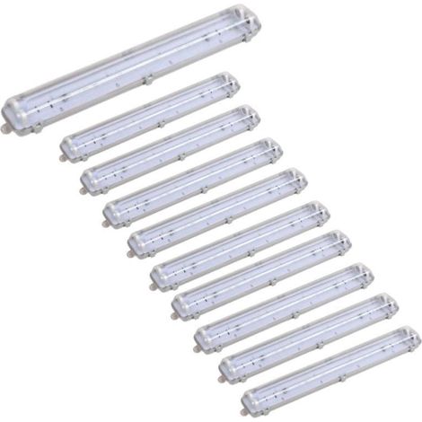 Réglette étanche double pour Tube LED T8 150cm IP65 (Boitier vide) (Pack de 10) - SILUMEN (1/5)