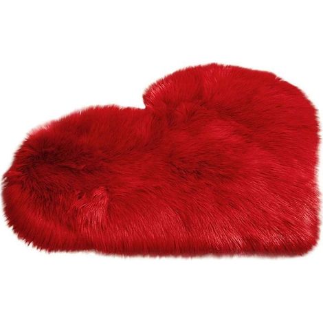 Schlichter Winterteppich aus Imitationswolle, herzförmig, weicher und dekorativer Plüsch für Wohnzimmer, Tisch, Sofa oder Schlafzimmer. (1/4)