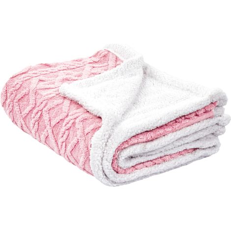Manta Colcha Moderna Cubrecama Poliéster 150 x 200 cm Rosa Honeycomb