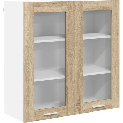 Armadio pensile moderno con ampio spazio di archiviazione 80 x 31 x 80 cm in legno multistrato rovere sonoma 020053363