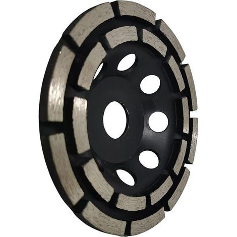 Disque Diamant à Meuler et Poncer, Meule Abrasive Diamantée 125mm x 22,23mm à Double Rangée, pour Poncer Chape, Dalle Béton, Carrelage et Colle Carrelage. (1/5)