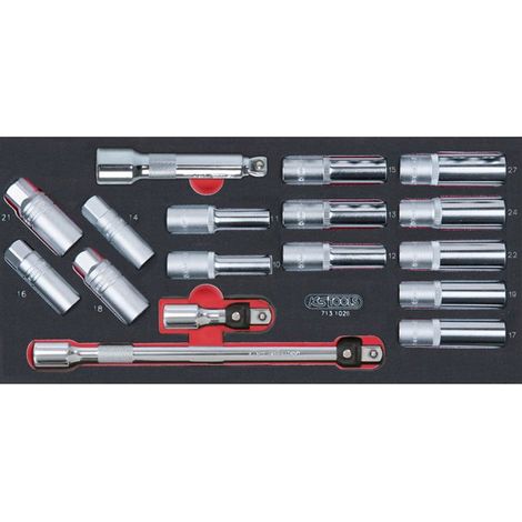 Module - KS TOOLS - 713.1026 - Module de douilles longues et accessoires - 1/2 - 17 pieces (1/4)
