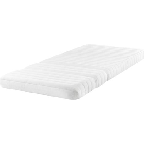 Colchón de espuma para cama extensible 90 x 130/160/200 cm infantil espuma PU dureza media funda extraíble blanco CLEVER