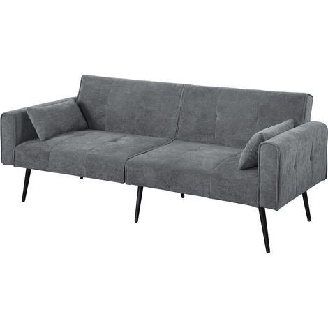 Canapé convertible en velours côtelé avec dossier réglable et pieds métalliques (1/5)