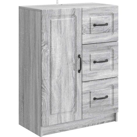 Sideboard Graues Sonoma 66 x 34,5 x 87 cm Holzwerkstoff vidaXL