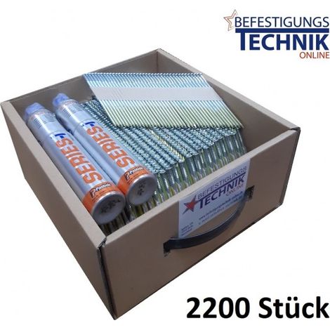 34° Streifennägel 3,1x90mm ring verzinkt +2x Gas für Paslode IM90Ci IM90Xi IM100Ci IM100Xi 2,2M-EN13595