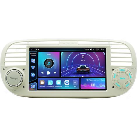 Autoradio Android 12 4Go+64Go pour Fiat Grande Punto 2007-2015, Écran Tactile GPS Bluetooth WiFi, Cadre Beige-Alovez-WCY (1/5)