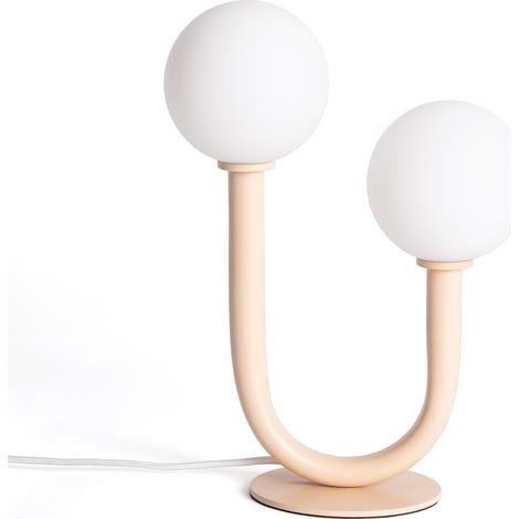 Lámpara de Mesa Metal y Cristal Zeina Beige (1/5)