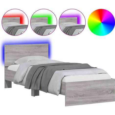 Maison Exclusive - Estructura de cama cabecero luces LED gris Son