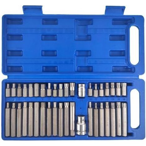 40 Pièces Douille a Choc Kit, Comprend des Clés à Anneau et Hexagonales, Outillage Mecanique Auto, Embout Visseuse Caisse a Outil pour la Réparation Automobile (1/5)