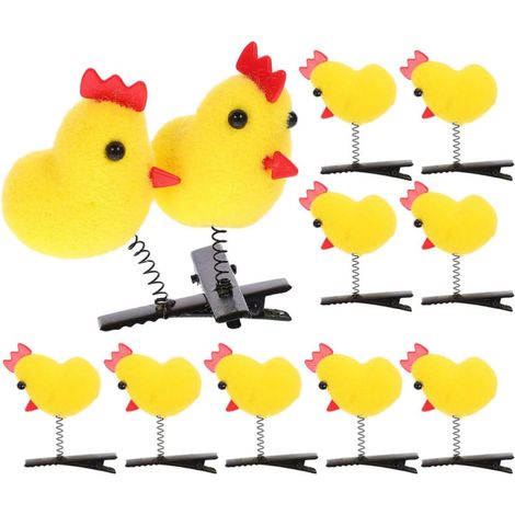 Lot de 24 Pinces à Cheveux Jaunes de Poussin, Décoratives, Douces et Sûres, Accessoires pour Cheveux Filles Usage Quotidien (1/5)