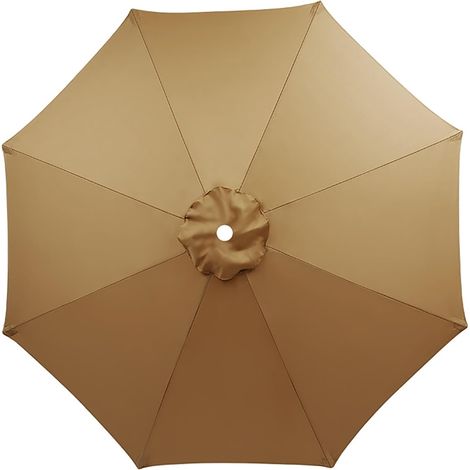 Tettoia di ricambio lunga 3 metri, di colore kaki, realizzata in fibra di poliestere con 6 nervature, adatta per terrazze e cortili. (1/4)