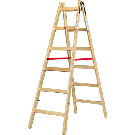 AWTOOLS DRABINA DREWNIANA  2x 6 STOPNI 150KG