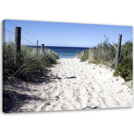 Image sur toile, Chemin à travers les dunes jusqu'à la plage - 60x40 (1/5)