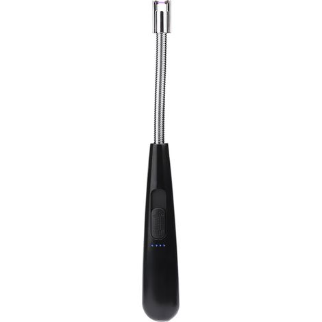 Briquet électrique à arc rotatif à 360°, sans flamme, à impulsion USB, résistant au vent, pour barbecue (noir) (1/5)
