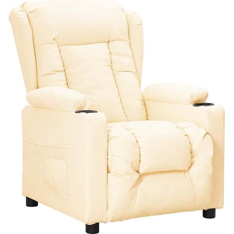 Fauteuil inclinable Crème Similicuir (1/5)