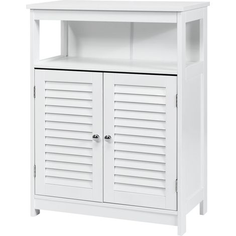 Mobile contenitore per bagno 60 x 30,5 x 80 cm pratico e stabile stile moderno MDF bianco 200012727