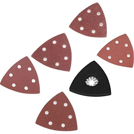 Feuilles de Ponçage Triangulaires En Corindon Premium Lot 101 Pièces Compatibles avec Les Outils Oscillants Et Mult Plaquettes Abrasives pour Coupe Meulage - (1/5)