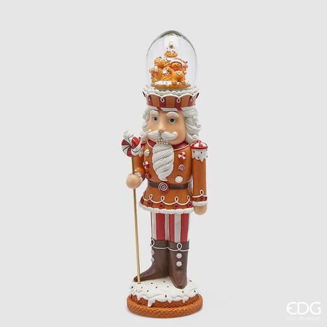 EDG Enzo De Gasperi Sfera Acqua Soldatino di Natale H 48,5 Cm Musica, Movimento, Led Multicolor