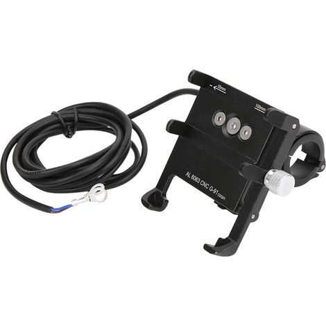 Chargeur pour moto/vélo électrique, support de navigation pour téléphone en alliage d'aluminium, type anneau de fixation (1/5)