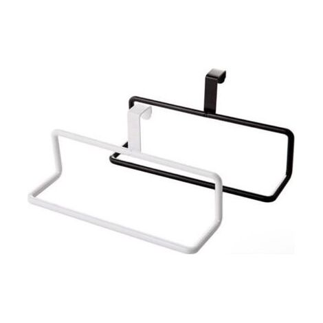 Porte-serviettes à suspendre à l'intérieur ou à l'extérieur d'une porte de placard, multifonctionnel, pour serviettes à mains, torchons, essuie-tout. Support de rangement en fer. (1/5)