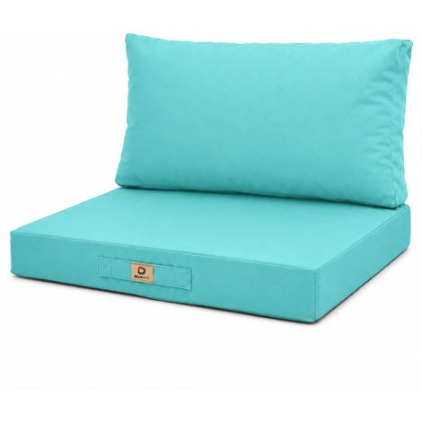 Coussins pour salon de jardin déhoussable 60x70cm Bleu caraïbes