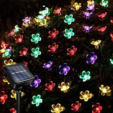 Guirlande solaire 7M, 50LED fleurs cerisier, 8 modes, mariage Noël (1/5)