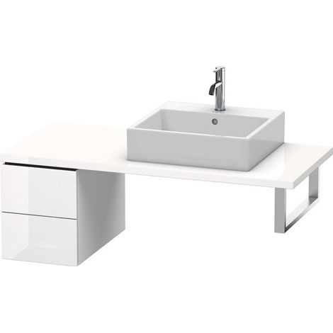 Meuble bas console L-CUBE 400x320x547mm blanc brillant