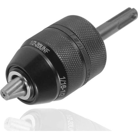 1/2-20UNF 2-13MM Capacité Mandrin à Percussion sans Clé Adaptateur de Perçage Avec Verrou et SDS Plus Tige Outil Matériel Adaptateur (1/5)