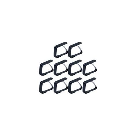 Grandes pinces à nappe en acier inoxydable, pinces à nappe, pinces à nappe, pinces à nappe, pinces à nappe - argent, pour tables avec une épaisseur de plaque maximale de 5 cm/10 pièces noires (1/5)