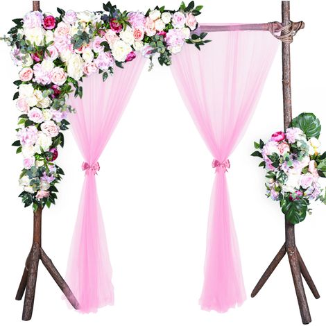 Drapes de Fond Polyvalentes - 1 Curtain Backdrop Chinlon Blanc/Pink/Champagne 5x7ft, 5x8ft, 5x10ft Rod Pocket (1/5)