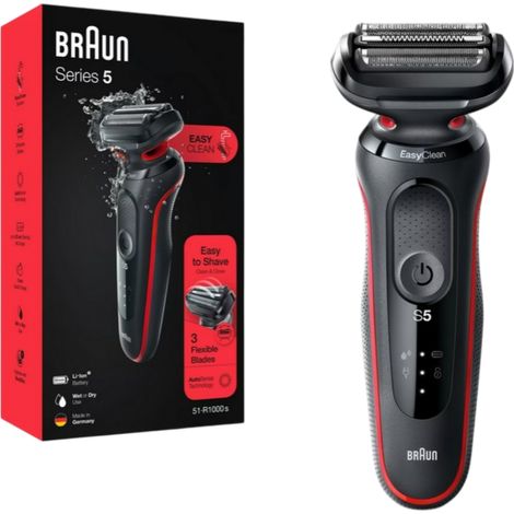 Braun Series 5-51-R1000s Wet & Dry Herrenrasierer schwarz / rot"-"182953966