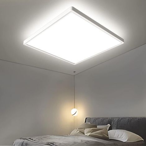 Plafonnier LED Carré, 4000K Moderne Luminaire Intérieur, IP44 Lampe Plafond pour Salle de Bain Salon Chambre Cuisine Bureau, 30CM 2400LM (1/3)