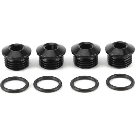 Kit de 6 Raccords Mâles 6AN à Tête Hexagonale avec Joint Torique, Bouchons de Port ORB en Alliage d'Aluminium Noir Anodisé (1/5)