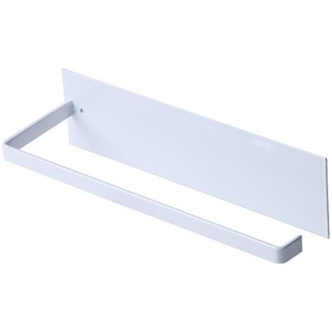 APEX - Porte Essuie-Tout, Porte-Papier Cuisine Mural, Supports pour Papier Essuie Tout sans Perçage, Porte-Rouleau Cuisine en Métal, Dérouleur Sopalin Auto-Adhésif Cuisine, 22cm - Blanc (1/5)