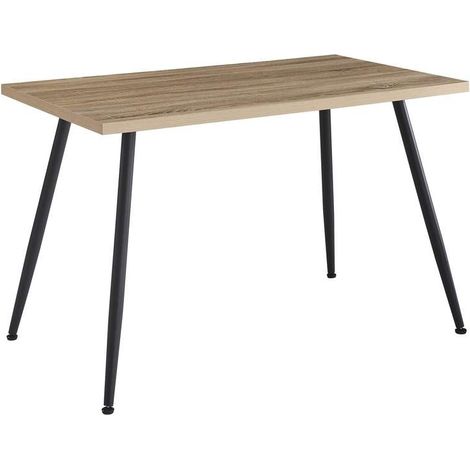 Mesa para cocina, comedor fija Md-Peter acabado roble/negro, 120cm(ancho) 75cm(altura) 70cm(fondo). (1/3)