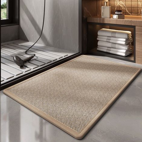 Felpudo - felpudo de interior - felpudo de exterior - Alfombrilla de baño antideslizante con base de goma, tejida, absorbente, lavable a máquina, apta para baños, (1/3)