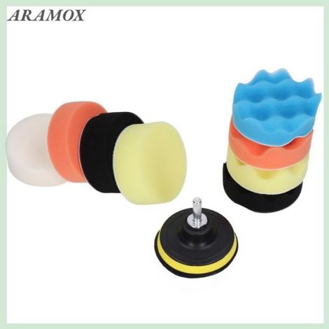 Tampon De Polissage - Kit 11 Pièces Avec Adaptateur De Foret - Pour Cire Glaçage Et Étanchéité Automobile - Diamètre 3 Pouces (1/4)